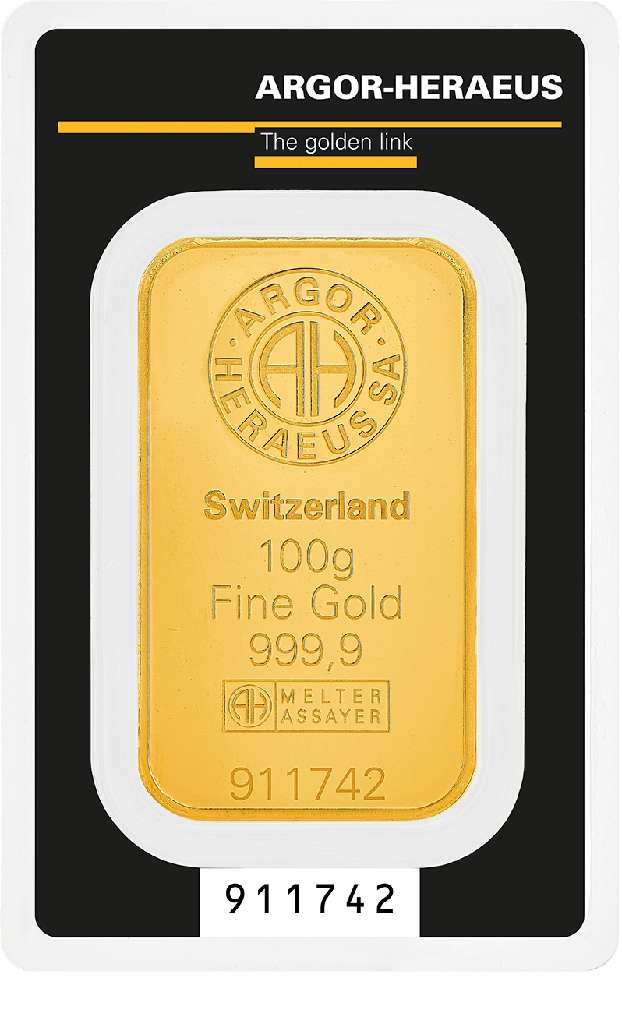 Gold Bar 100g Argor-Heraeus