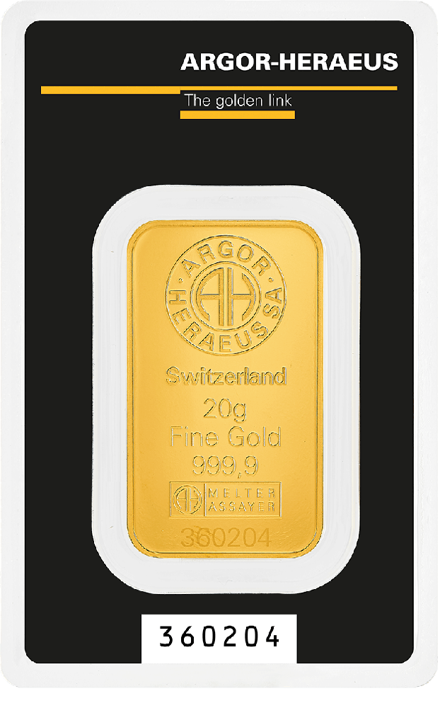 Guldtacka 20g Argor-Heraeus